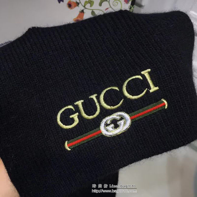 GUCCI古馳 兔絨+羊絨針織圍巾帽子套裝 百搭情侶款 LLWJ5785